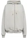12 Storeez Mélange-effect Zip-up Hoodie In Gray