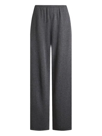12 Storeez Mélange Knitted Trousers In Gray