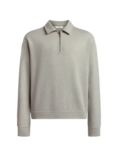 12 Storeez Mélange-effect Polo Shirt In Gray