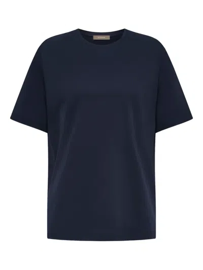 12 Storeez Mercerised Cotton T-shirt In Blue
