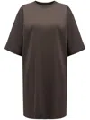 12 Storeez Mercurised-cotton T-shirt Dress In Brown