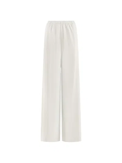 12 Storeez Mica Mercerised Cotton Trousers In White