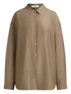 12 Storeez Mother-of-pearl Button-fastening Shirt In Brown