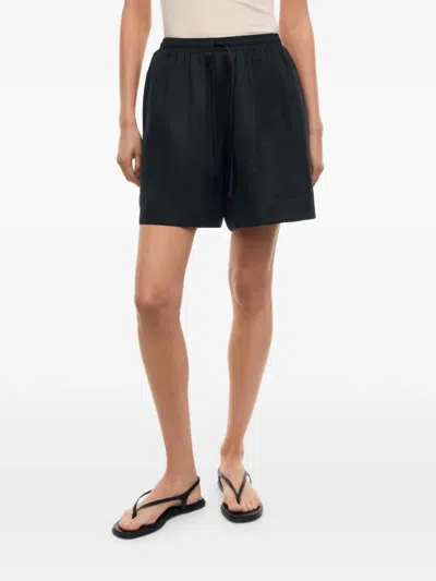 12 Storeez Mykonos Ramie Shorts In Black