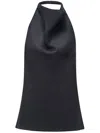 12 Storeez Open-back Linen Top In Black