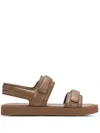 12 Storeez Padded Leather Sandals In Neutrals