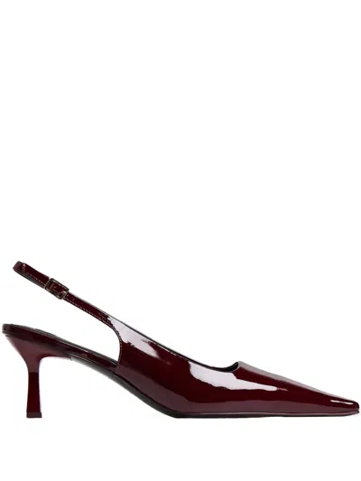 12 Storeez Slingback-pumps Aus Lackleder In Burgundy