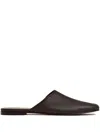 12 Storeez Pebbled-leather Mules In Brown