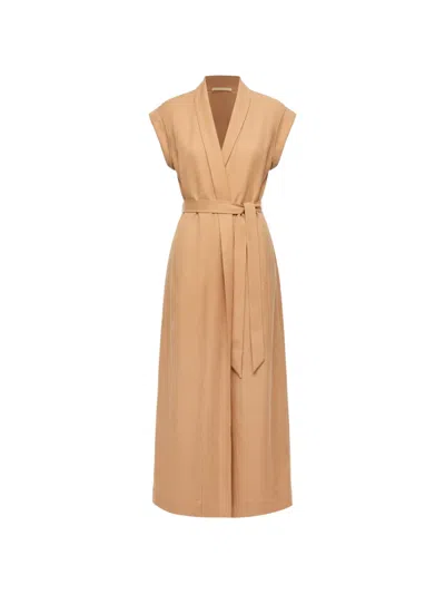 12 Storeez Petra Self-tie Maxi Dress In Brown