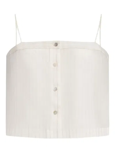 12 Storeez Pinstripe Blouse In White