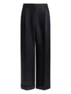 12 Storeez Pleated Cuffed Trousers In Black