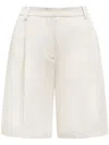 12 Storeez Pleated Linen Shorts In Neutrals