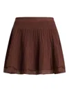 12 Storeez Pleated Tiered Skirt In Brown