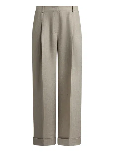 12 Storeez Pleated Trousers In Brown