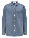 12 Storeez Pocket Denim Shirt In Blue