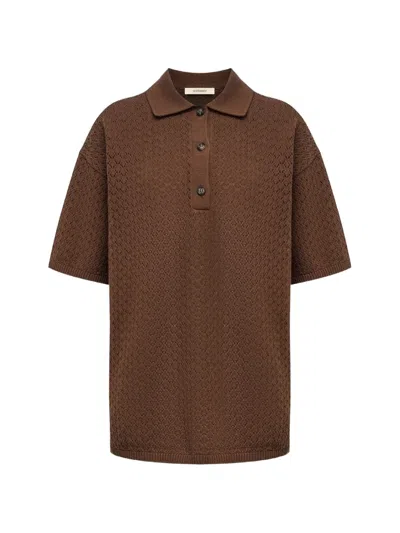 12 Storeez Pointelle-knit Jumper In Brown