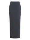 12 Storeez Rear-slit Wool-cashmere Skirt In Gray