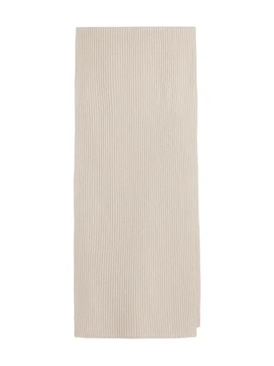 12 Storeez Ribbed Cashmere Scarf In Neutral