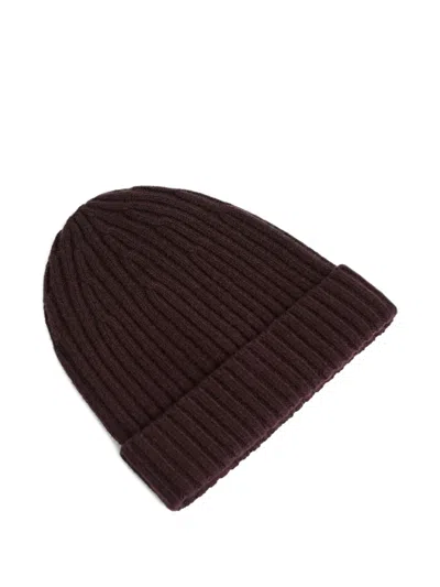 12 Storeez Ribbed Merino-wool Beanie In Brown