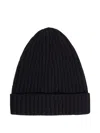 12 Storeez Ribbed Wool Beanie Hat In Black