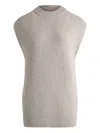 12 Storeez Ribbed Wool Vest In Gray
