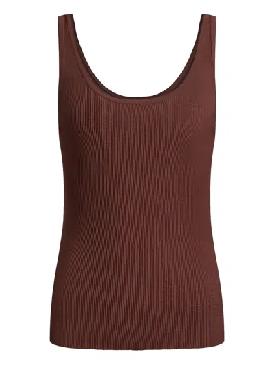 12 Storeez Ribbed-knit Tank Top In Brown