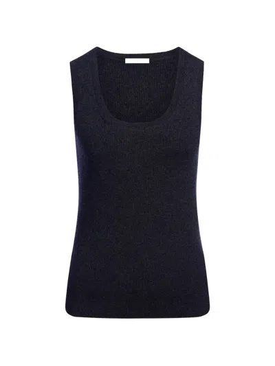 12 Storeez Ribbed-knit Wool Tank Top In Black