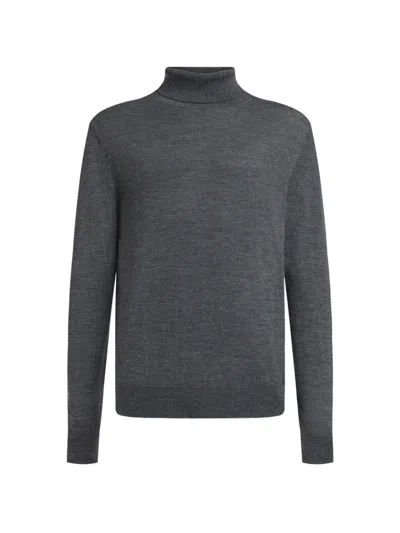 12 Storeez Roll-neck Merino Sweater In Gray