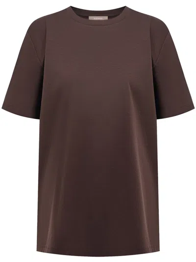 12 Storeez Round-neck Cotton T-shirt In Brown
