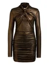 12 Storeez Ruched Mini Dress In Brown