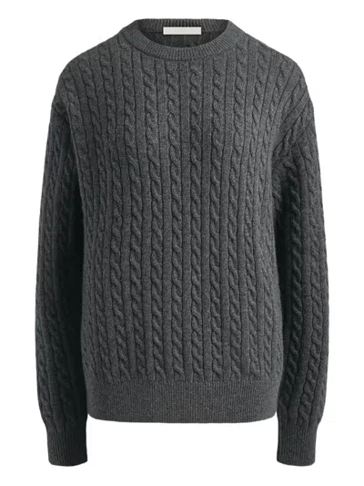 12 Storeez Rye Cable-knit Sweater In Gray