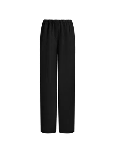 12 Storeez Santorini Drawstring-hem Trousers In Black