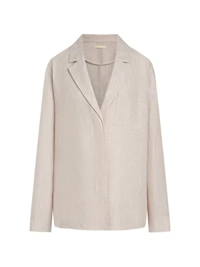 12 Storeez Santorini Notched-lapel Shirt In Neutral