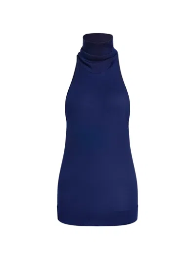 12 Storeez Saori Silk Top In Blue