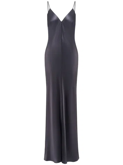 12 Storeez Satin Maxi Dress In Grey