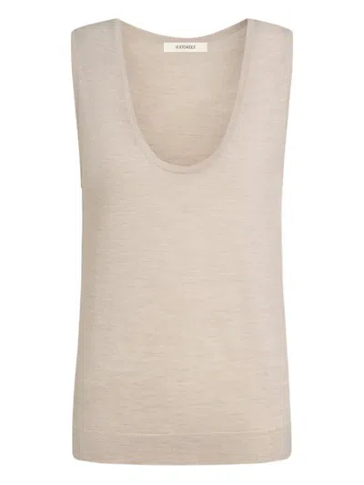 12 Storeez Scoop-neck Tank Top In Neutral