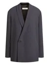 12 Storeez Shawl-collar Button Blazer In Gray