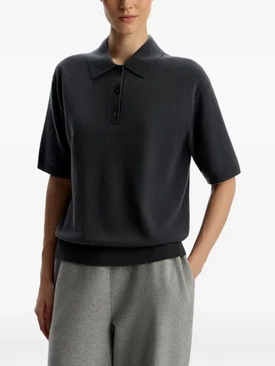 12 Storeez Short-sleeve Polo Top In Black