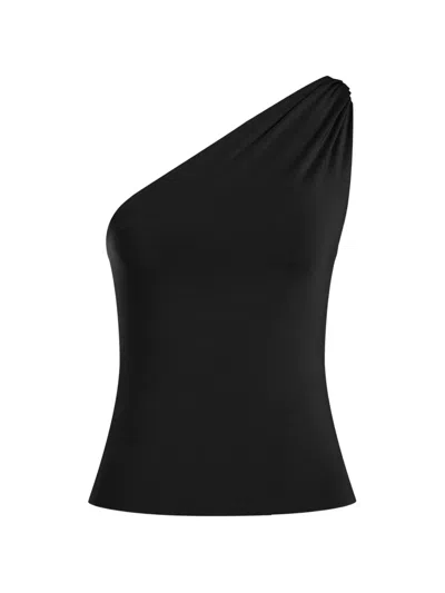 12 Storeez Siesta One-shoulder Twisted Top In Black