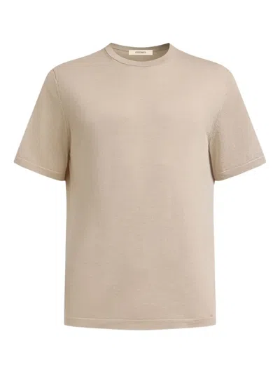 12 Storeez Silk-cotton T-shirt In Brown