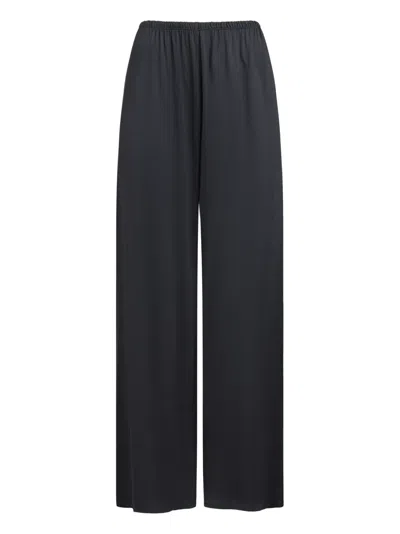 12 Storeez Silk Elasticated-waistband Track Pants In Black