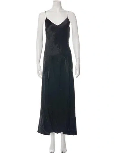 Pre-owned 12 Storeez Silk Long Dress In Black