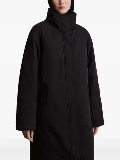 12 Storeez Single-breasted Padded Coat In Black