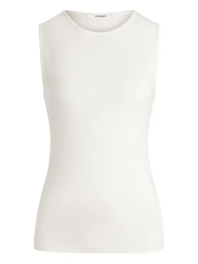 12 Storeez Sleeveless Tank Top In White