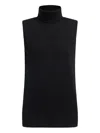12 Storeez Sleeveless Turtleneck Top In Black