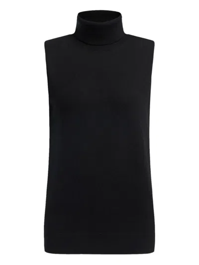 12 Storeez Sleeveless Turtleneck Top In Black