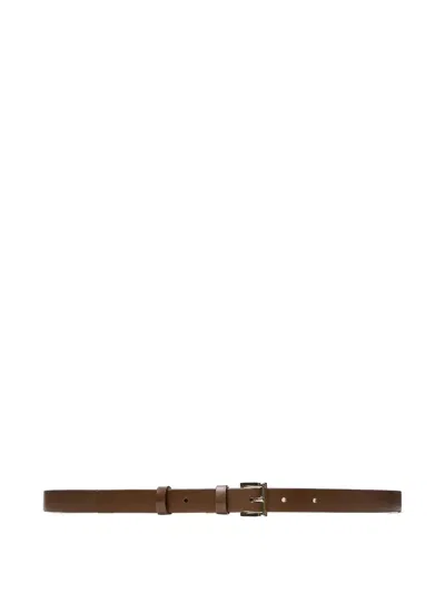 12 Storeez Square-buckle Leather Belt In Brown