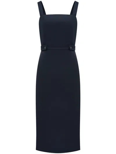 12 Storeez Square-neck Cotton Dress In Black