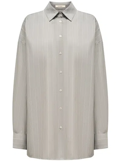 12 Storeez Stripe-print Cotton Shirt In Green