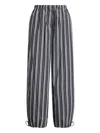 12 Storeez Striped Straight-leg Trousers In Black